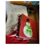 Christmas Saucers Candle And Hand Towels
