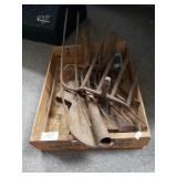 Vintage Crate With Contents To Include Pitchfork