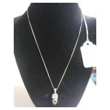 Sterling Silver Necklace With Opal And Garnet