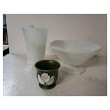 Vinyl EO Brody Milkglass Vase,fruit Bowl And