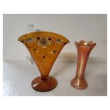 Vintage Vases. 1 Carnival Glass