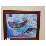 Shark And Swordfish Watercolor Painting