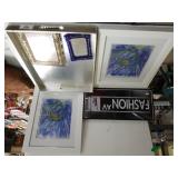 Assorted Pictures,  Frames,  Tray