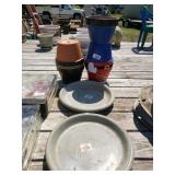 Planting Pots And Planter Saucers. 14 In Round