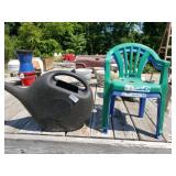 Watering Can And Childrens Plastic Chairs