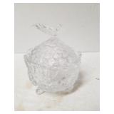Clear Glass Butterfly Trinket Dish/sugar Bowl
