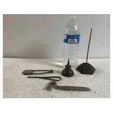 Vintage Metal Items - Receipt Pick, Mini Oil Can