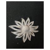 Vintage Rhinestone Flower Brooch