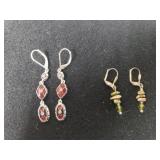 (2) Pair Ladies Dangle Earrings