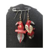 Ladies Wooden Tropical Bird Earrings