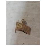 American Flag Pendant - Marked And Tested 14K