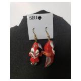 Ladies Wooden Tropical Bird Earrings