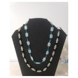 (2) Cut Glass Beaded Necklaces