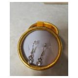 Ladies Clear Stone Dangle Earrings