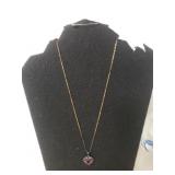 Ladies Heart Shaped Pendant Necklace - Both