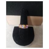 Ladies Light Pink Stone Ring - Size 8 - Marked