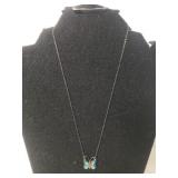 Ladies Silver Butterfly Necklace - Marked