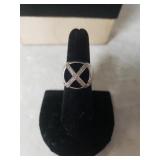 Ladies Silver Fashion Ring - Size 6 - Marked