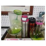 Tumblers. Plastic Stemware And Pitcher
