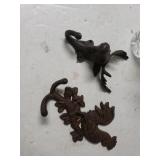 Cast Iron Rooster And Buck Coat Hooks