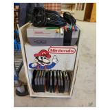 Vintage Nintendo With Controllers And Games