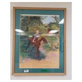 Boy On Pony Pastel Picture Signed By Artist