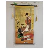Asian Inspired Painted Scroll. Signed By Artist