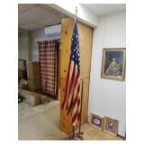 Vintage American Flag With Extra Post