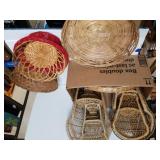 Assorted Baskets, Small Decorative Doll Chairs