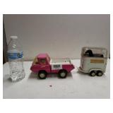 Vintage Metal Tonka Truck And Horse Trailer