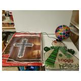 Christmas Decor To Include Lighted Cross. Lighted