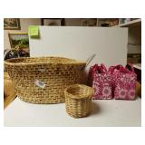 Baskets And 2 Small Tote Bags