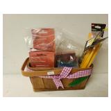 Basket With Office/school Supplies