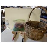 Basket Of Rubber Bands And Wooden Toy Guns