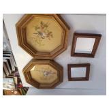 Small Square Wall Mirrors & Bird Prints