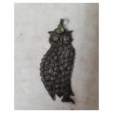 Ladies Silver Owl Pendant - Marked 925