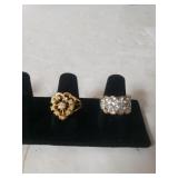 (2) Ladies 18K HGE Fashion Rings - Size 7