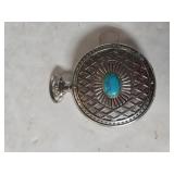 Mens Pocket Watch W/ Turquoise Stone
