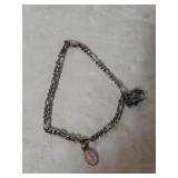 Ladies Silver Bracelet W/ Silver Charm - Marked