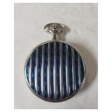 Mens Quartz Pocket Watch - W/ Beautiful Blue