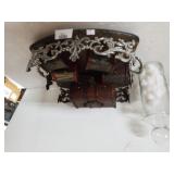 Decorative Chests On Silver Crested Like Tray,