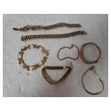 (7) Ladies Gold Tone Bracelets
