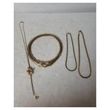 (4) Ladies Gold Tone Necklaces
