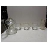 Vintage Oil Lamp, Glass Mugs And Ball Jar