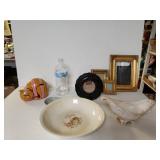 Cat Bank, Gravy Boat. Vintage Plate And Picture