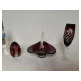 Vintage Folded Ruby Red Basket. Faberge Odessa