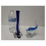 Fish Paperweight And Vase