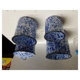 Enamelware Blue White Canisters