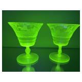 Beautiful Green Uranium Glass Man on a Horse