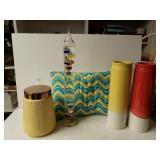 Threshold Canister, Decorative Pillow. Vases And